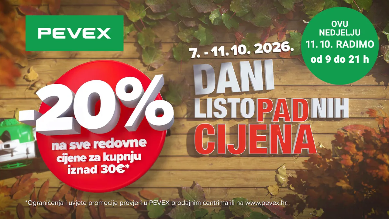 Reklama za Pevex na LED ekranu